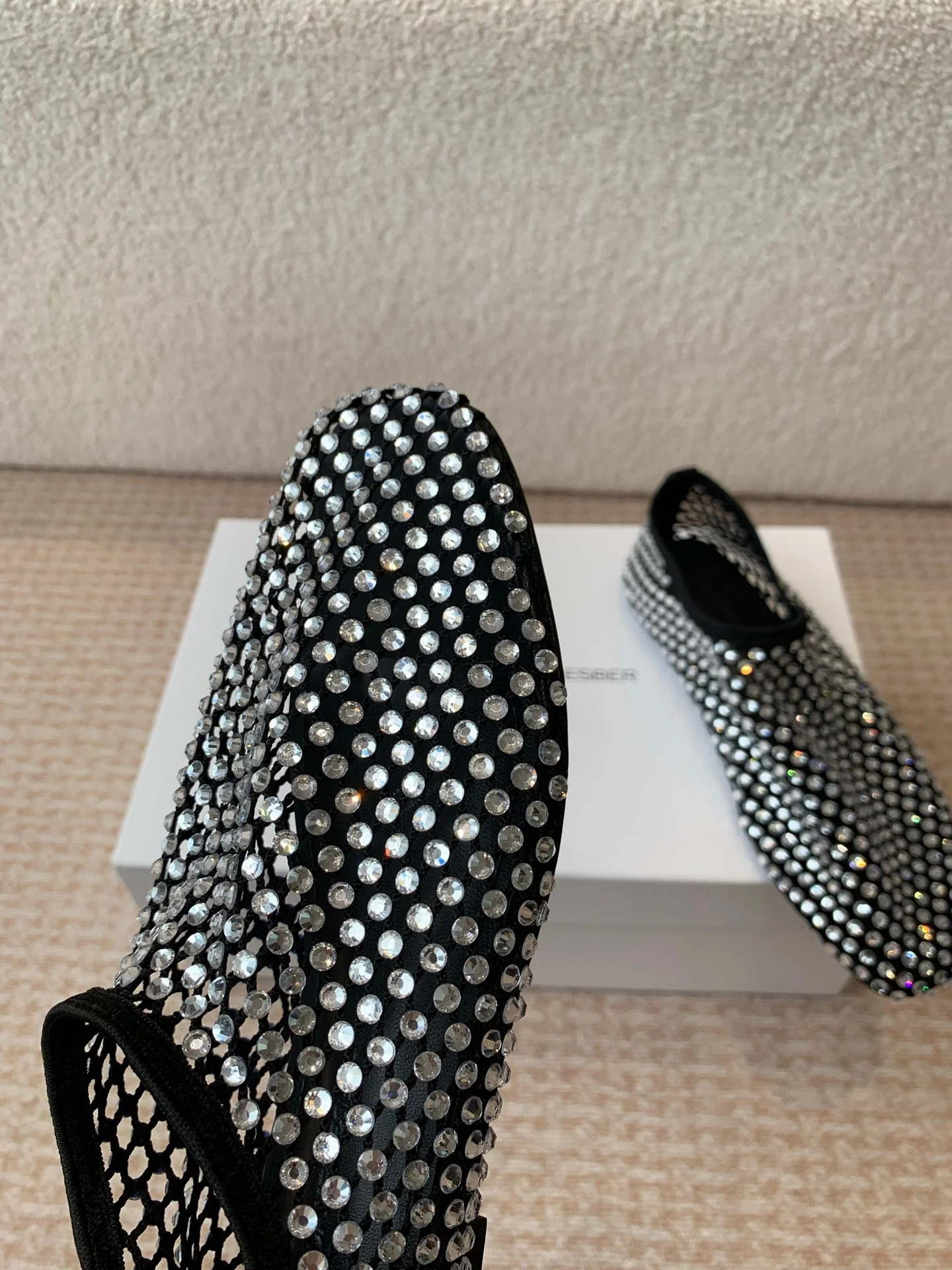 CL 25 Ballet Flats Black Silver Mesh Hot Diamond 345530 - Image 11