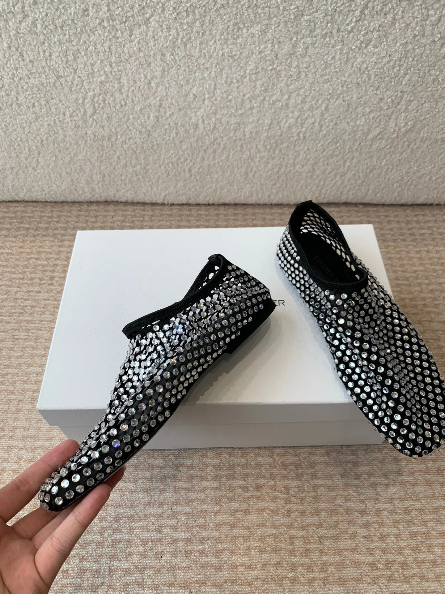 CL 25 Ballet Flats Black Silver Mesh Hot Diamond 345530 - Image 14