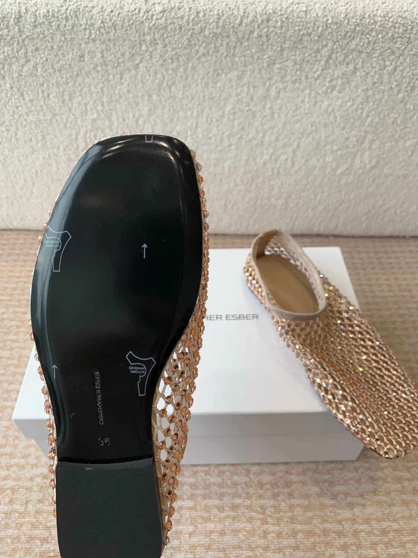 CL 25 Ballet Flats Beige Mesh Hot Diamond 345531 - Image 3
