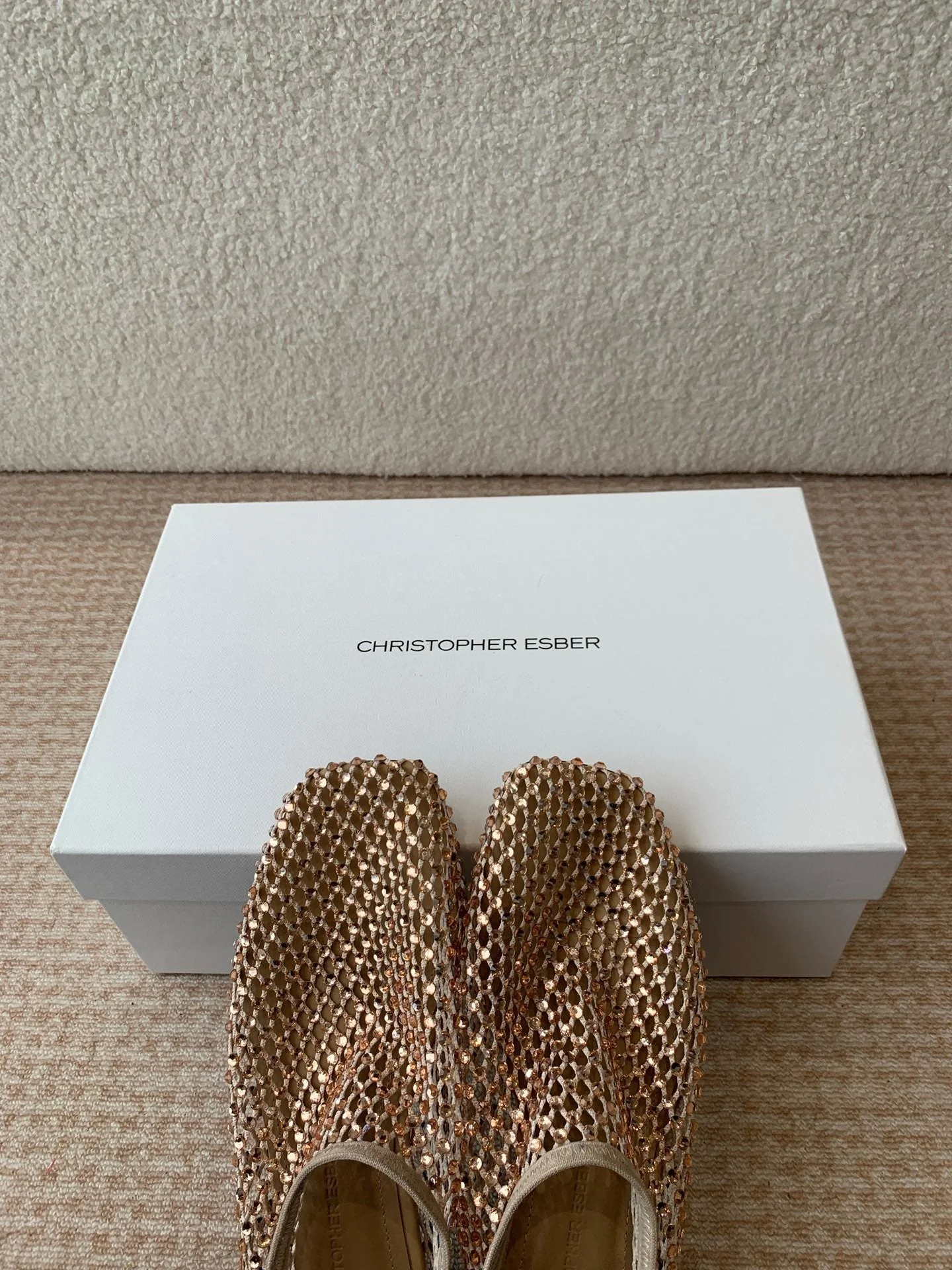 CL 25 Ballet Flats Beige Mesh Hot Diamond 345531 - Image 4