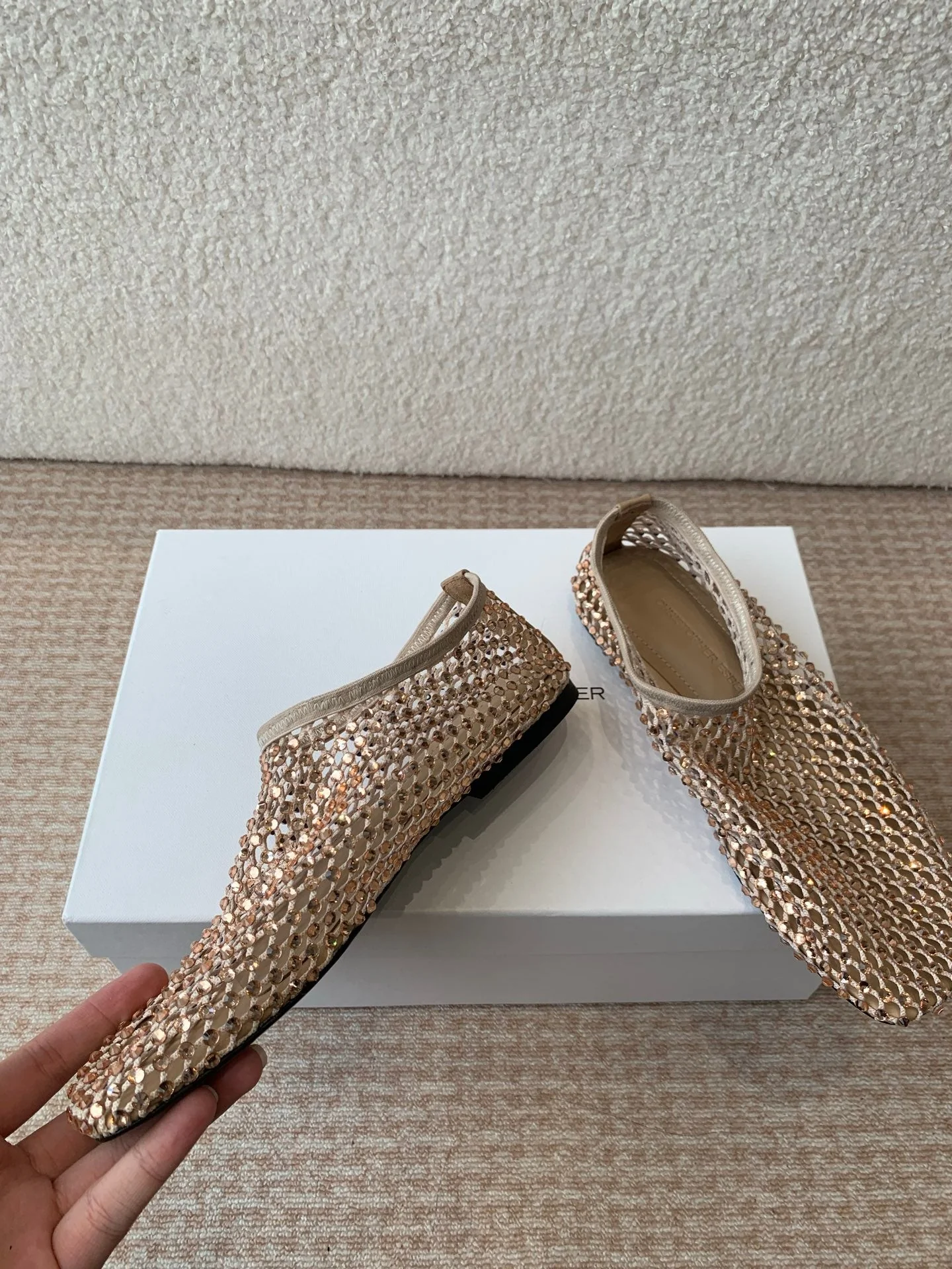 CL 25 Ballet Flats Beige Mesh Hot Diamond 345531 - Image 8