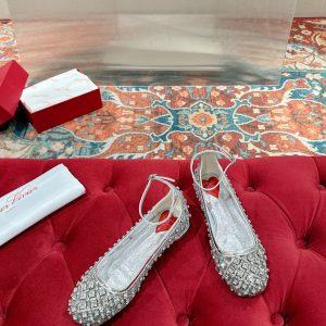 Viv 25 Mary Jane Flats Silver Fabric Rhinestone  247124