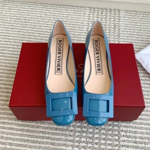 Viv 25 Ballet Flats Blue Cowhide Leather Sheepskin 255210