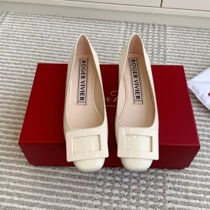 Viv 25 Ballet Flats White Cowhide Leather Sheepskin 255209