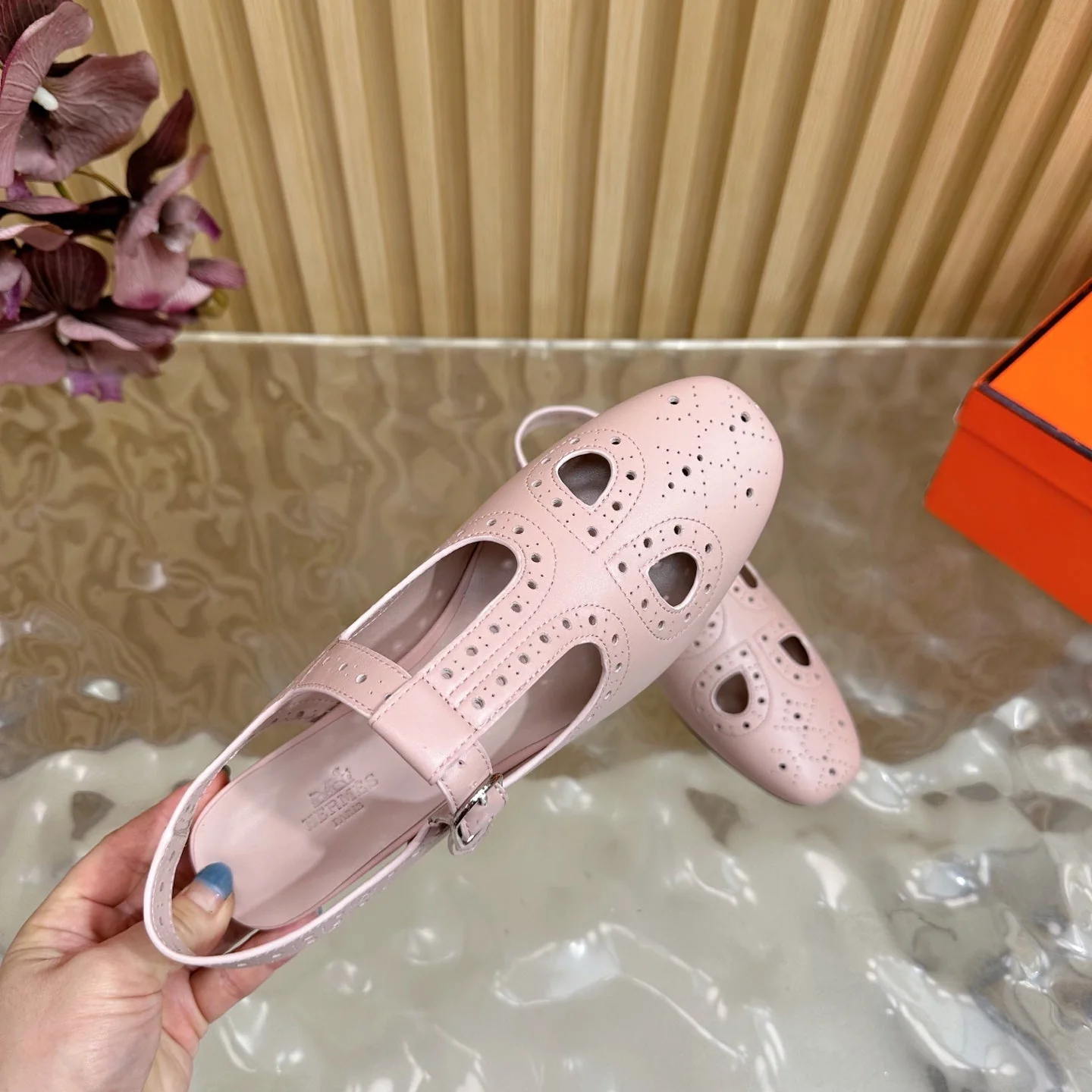 HM 25 Kim Slingback Pink Lambskin 352955 - Image 3