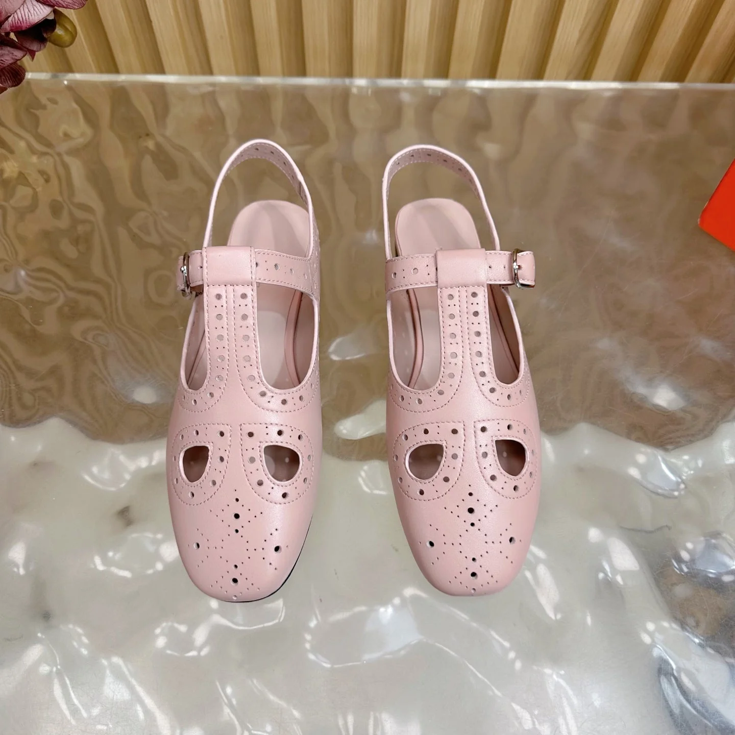 HM 25 Kim Slingback Pink Lambskin 352955 - Image 4