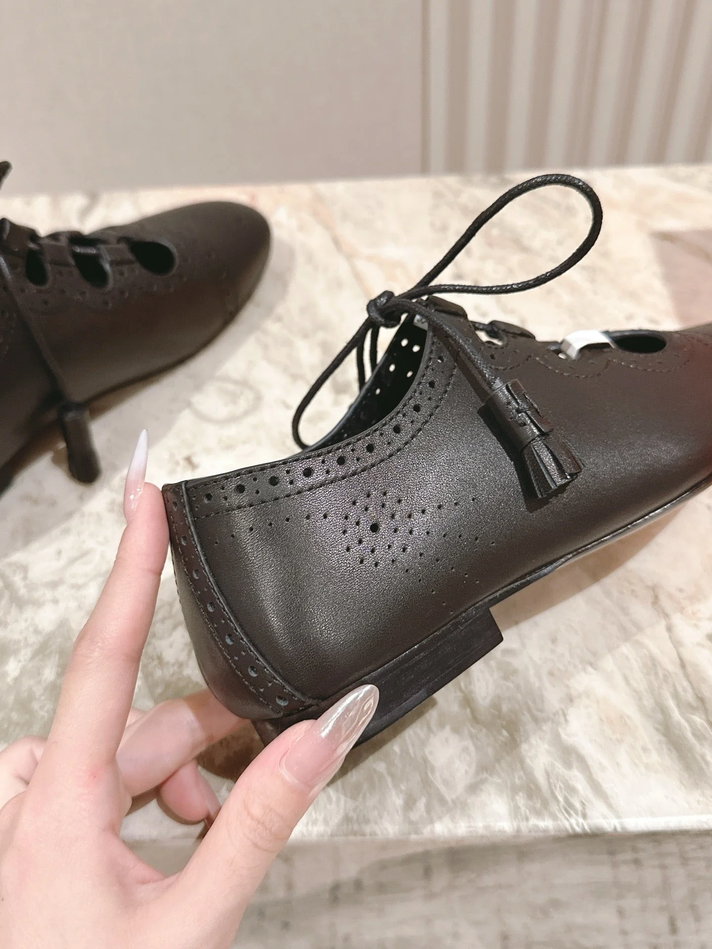 HM 25 Marry Jane Black Lambskin 346242 - Image 2