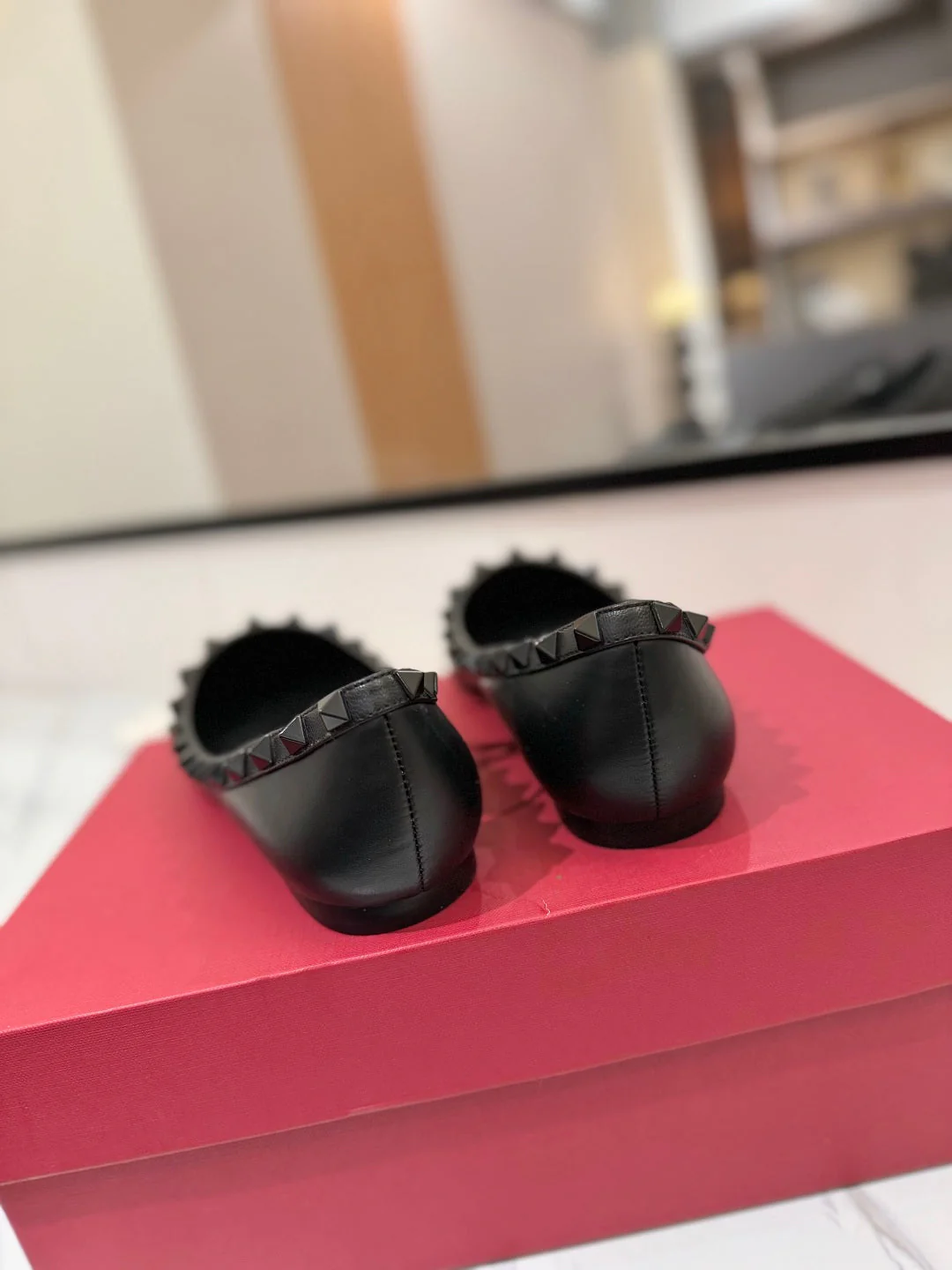 VT Rockstud Ballet Flat Black Goatskin 351986 - Image 6