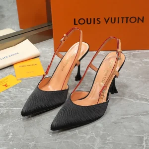 LV Blossom Slingback Pump  Black Embroidered fabric 833401