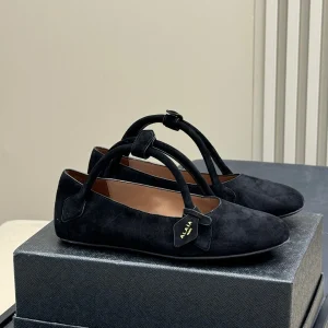 ALAIA  Le Teckel  Ballet Flats Black Suede 468729