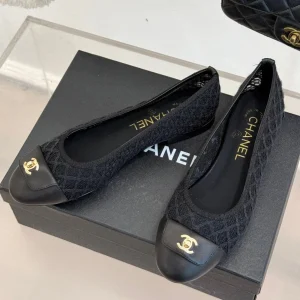 Chanel 25 Ballet Flat Black Woven Lambskin 473055