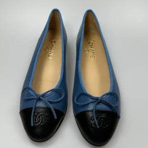 ballet flats blue black lambskin