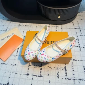 LV Ballerine Romy LV x TM White with Monogram Multicolore Leather 218913