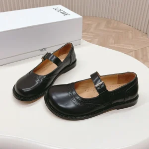 Loewe Campo Mary Jane Ballet Flat Black Cowhide
