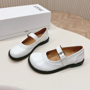 Loewe Campo Mary Jane Ballet Flat White Cowhide