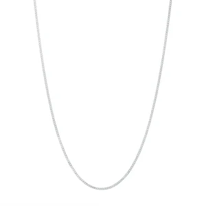 60cm 1mm-1.5mm Width Curb Chain Necklace in Sterling Silver