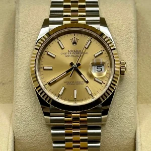 2022 Rolex Datejust 36mm 126233 Two-Tone Jubilee Champaign Stick Dial