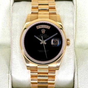 2011 Rolex Day-Date 36mm 118208 Presidential Black Onyx Dial