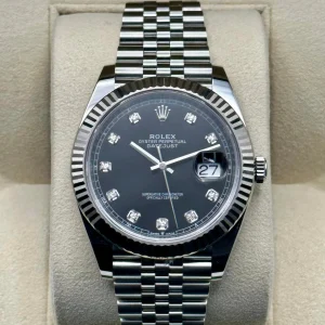 2019 Rolex Datejust 41mm 126334 Jubilee Black Diamond Dial