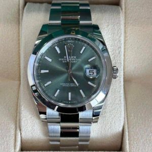 New 2023 Rolex Datejust 41mm 126300 Oyster Green Dial