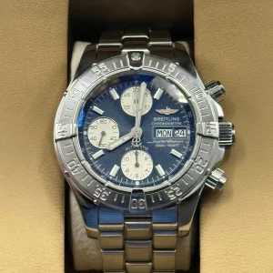 2004 Breitling Superocean Chrono. II 42mm A13340 Blue Dial