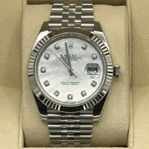 2018 Rolex Datejust 41mm 126334 White MOP Diamond Dial