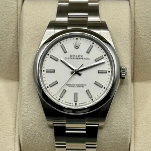 2019 Rolex Oyster Perpetual 39mm 114300 White Dial