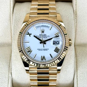 2022 Rolex Day-Date 40mm 228238 Presidential White Dial