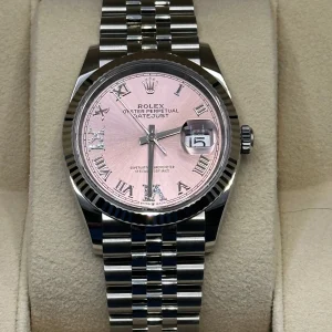 2023 Rolex Datejust 36mm 126234 Jubilee Pink Dial Diamond VI & IX