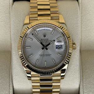 Rolex Day-Date 40mm 228238 Presidential Silver Motif Dial