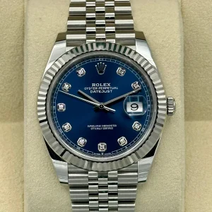 2022 Rolex Datejust 41mm 126334 Jubilee Blue Diamond Dial