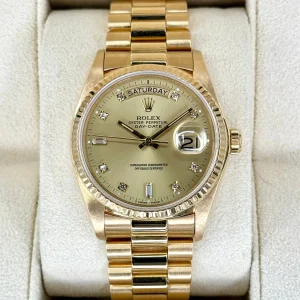 1983 Rolex Day-Date 36mm 18038 Presidential Champagne Diamond Dial