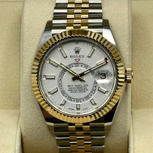 NEW 2023 Rolex Sky-Dweller 42mm 326933 Two-Tone Jubilee White Dial