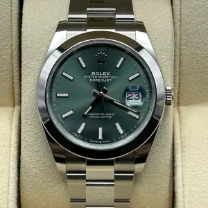 2022 Rolex Datejust 41mm 126300 Oyster Green Dial