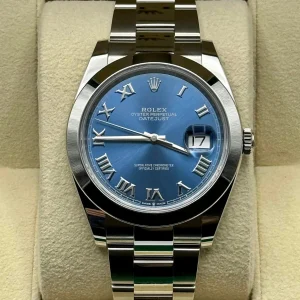 NEW Rolex 2023 Datejust 41mm 126300 Oyster Blue Roman Numeral Dial