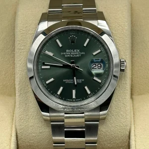 2022 Rolex Datejust 41mm 126300 Oyster Green Dial