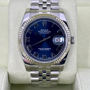 2012 Datejust 36mm 116234 Jubilee Blue Roman Numeral Dial
