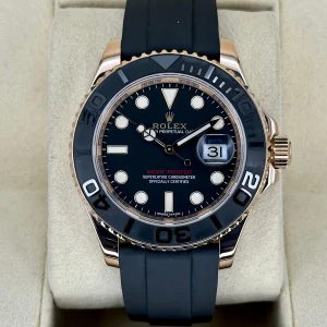 2018 Rolex Yacht-Master 40mm 116655 Oysterflex Black Dial
