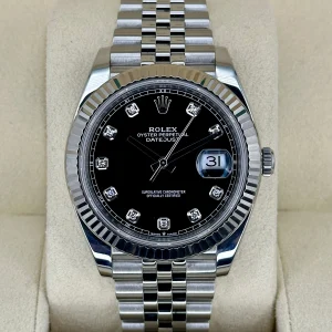 2021 Rolex Datejust 41mm 126334 Jubilee Black Diamond Dial