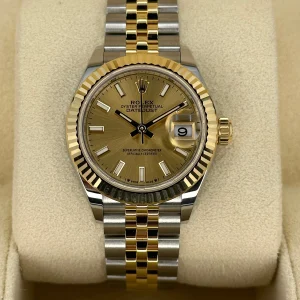 NEW 2023 Lady-Datejust 28mm 279173 Two-Tone Gold Stick Dial