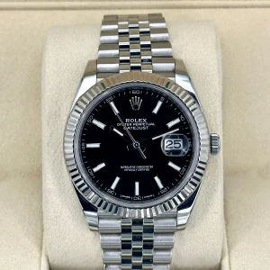 2021 Rolex Datejust 41mm 126334 Stainless Steel Jubilee Black Stick Dial