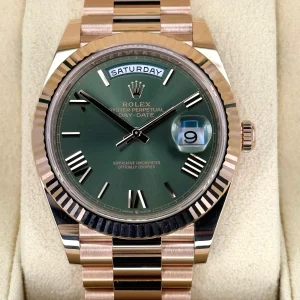 NEW 2024 Rolex Day-Date 40mm 228235 Presidential Rose Gold Olive Dial