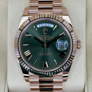 NEW 2022 Rolex Day-Date 40mm 228235 Presidential Rose Gold Olive Dial