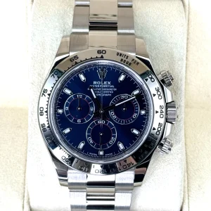 2021 Rolex Daytona 40mm 116509 White Gold Blue Dial