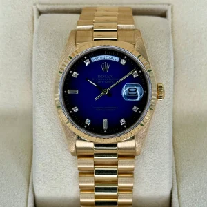 1988 Day-Date 36mm 18038 Gold Presidential Blue Vignette Dial