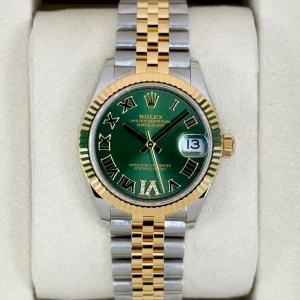 NEW 2025 Rolex Ladies Datejust 31mm 278273 Two-Tone Jubilee Green Dial