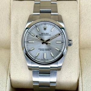 2022 Rolex Oyster Perpetual 34mm Stainless Steel Silver Dial