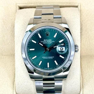 NEW 2023 Rolex Datejust 41mm 126300 Oyster Green Dial