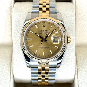 Rolex Datejust 36mm 116233 Two-Tone Jubilee Champagne Stick Dial