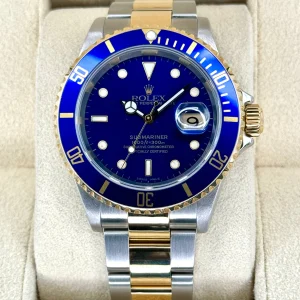 2003 Rolex Submariner "Bluesy" 40mm 16613 Two-Tone Blue Dial